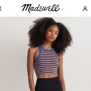 Madewell Variegated Rib Crop Tank in Stripes